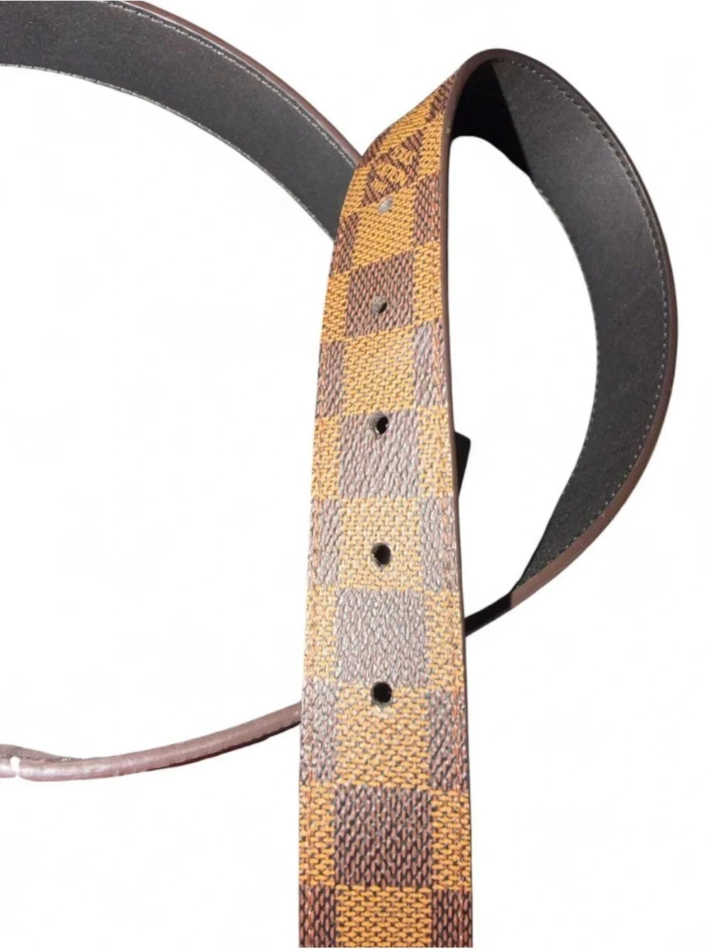 Louis Vuitton — Damier Ebene Women’s Reversible belt Silver HW